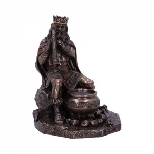 Statueta rasina si bronz, mitologia celtica, zeu Dagda 18.5 cm - Img 3