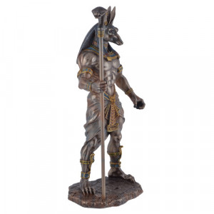 Statueta rasina si bronz, mitologia egipteana, zeu Anubis 28cm - Img 6