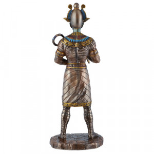 Statueta rasina si bronz, mitologia egipteana, zeul Osiris 27cm - Img 3