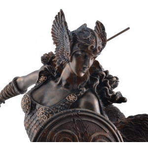 Statueta rasina si bronz, mitologia nordica, Valkyrie 24cm - Img 2