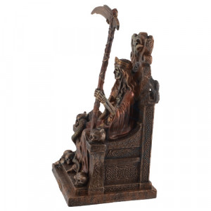 Statueta rasina si bronz, mitologia nordica, zeita Hel 23cm - Img 2