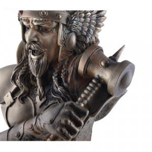 Statueta rasina si bronz, mitologia nordica, zeu Thor 30cm - Img 4