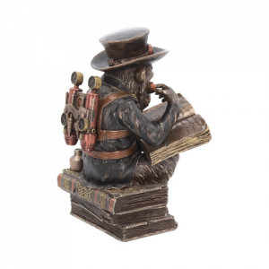 Statueta rasina si bronz, steampunk Invatacelul 19.5cm - Img 4