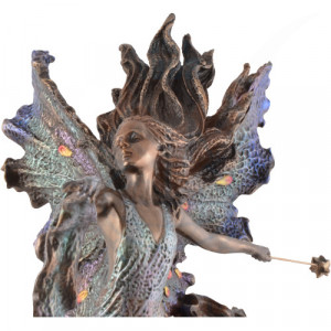 Statueta rasina si bronz Zana - Unde cad razele lunii, Josephine Wall 25 cm - Img 5