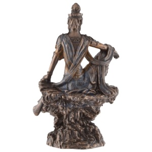 Statueta rasina si bronz zeita asiatica Guan Yi, zeita compasiunii 12 cm - Img 4