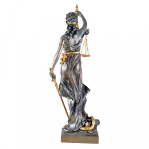 Statueta rasina si bronz zeita dreptatii Themis ( Justitia) 33cm - Img 3