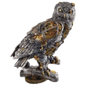 Statueta steampunk bufnita Aviatorul 30cm - Img 1