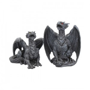 Statuete dragoni Furia neagră (set) 10 cm - Img 1