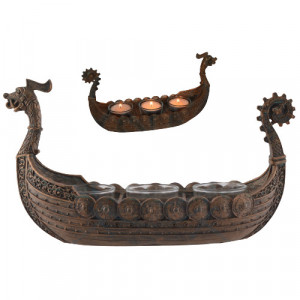 Suport lumanari corabie vikinga Drakar 20cm