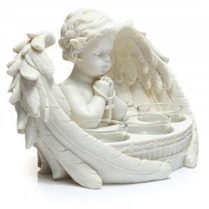 Suport pentru lumanari Ingeras - Rugaciune 21 cm - Img 5