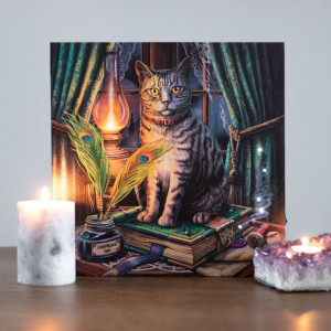 Tablou canvas cu led pisicuta Book of Shadows - Lisa Parker, 30x30cm - Img 5