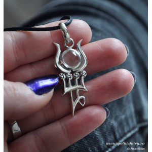Talisman argint cu cuart Spiritul Planetar al Lunii, Phul - Img 1