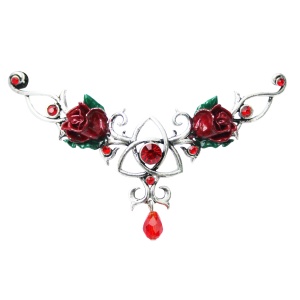 Unity Rose Hengeband – Bijuterie magica pentru frunte cu triquetra si trandafiri, talisman pentru iubire si unitate