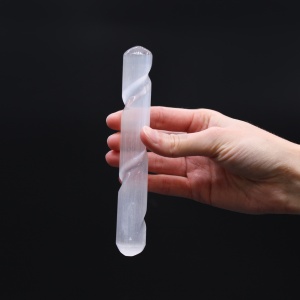 Bagheta spiralata din Selenit, pentru Purificare 16cm - Img 4