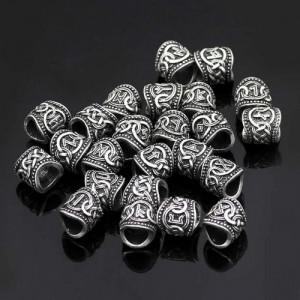 Bijuterie pentru barba/par runa Nauthiz, diametru 0,8 cm - Img 3
