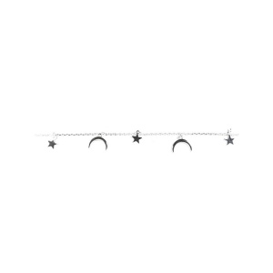 Bratara ajustabila argint cu charmuri Luna si stele 16 + 3cm