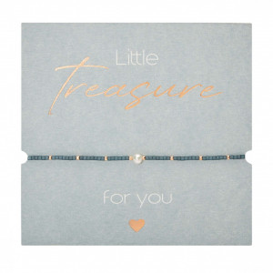 Bratara ajustabila din margele Miyuki si perle de apa dulce Little Treasure - Gri Metalic