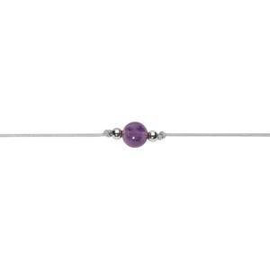 Bratara ajustabila din material textil si sfera de Ametist - Pure - Img 2
