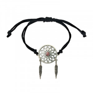 Bratara ajustabila Gardienii Viselor - Dreamcatcher cu Rodonit, talisman pentru Vindecare