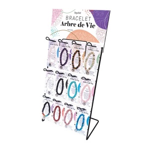 Bratara elastica din agata albastra, cu charm Copacul Vietii, talisman pentru serenitate si pace - Img 2