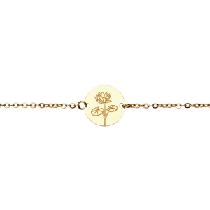 Bratara placata cu aur Floarea Lunii Iulie - Crinul, 17+3 cm - Img 3