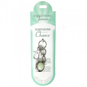 Breloc cu agatatoare tip carlig si piatra semipretioasa, Serpentin, talisman pentru Protectie