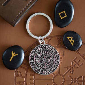 Breloc din aliaj busola vikinga Vegvisir - Img 5