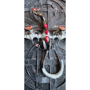 Brosa-pandantiv Dragon Argintiu cu cristale – putere si protectie, 9 cm - Img 5