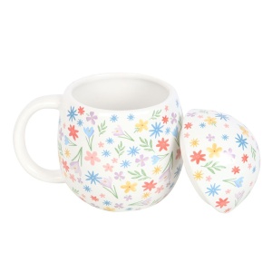 Cana ceramica cu capac Spring Floral, capacitate 500 ml - Img 3