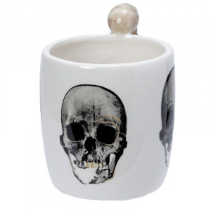 Cana din ceramica cu craniu si maner in forma de schelet Ancient Skull 400 ml - Img 6