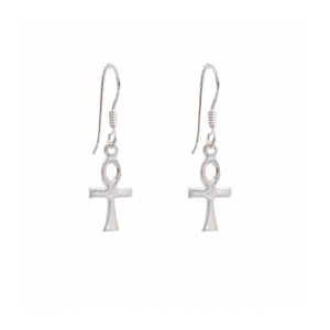 Cercei lungi din argint Ankh egiptean 2.45cm
