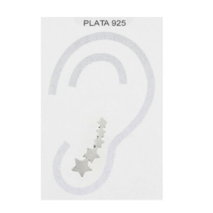 Cercei lungi pe ureche, tip ear climber, din argint in forma de stelute Nova Trail 20 mm
