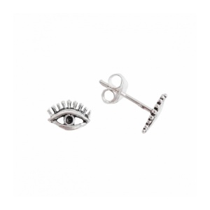 Cercei mici cu surub si tija, din argint Ochiul Protector (Evil Eye)