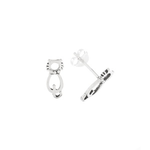 Cercei mici cu surub si tija, din argint Pisicuta 5.2mm