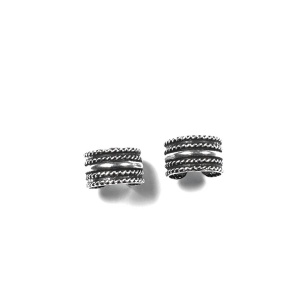 Cercei pe ureche din argint Linii Rasucite, diametru 8mm