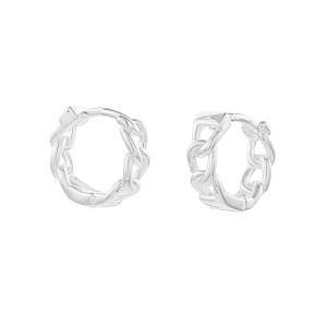 Cercei rotunzi din argint model Lant 12mm