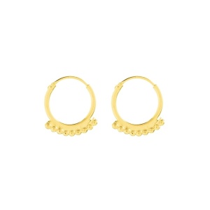 Cercei rotunzi din argint placat cu aur 12 x 15mm