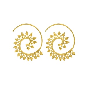 Cercei rotunzi din argint placat cu aur Spirala 2.1 cm