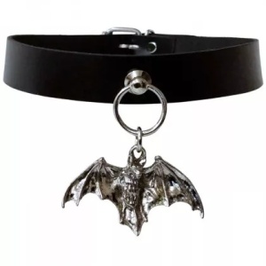 Choker de piele naturala Liliac 1.9cm