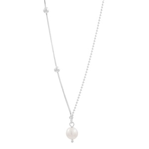 Colier din argint Perla si margele 40+5cm