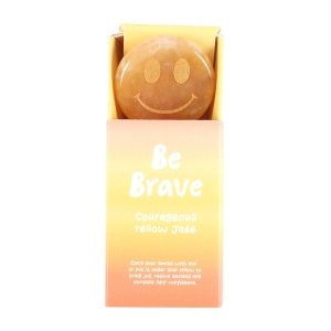 Cristal din jad galben cu smiley face in cutiuta Be Brave - Img 4