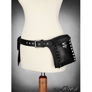 Curea cu buzunare, piele ecologica cu elemente metalice, Pocket Belt - Img 3