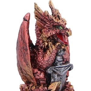 Cutie pentru bijuterii dragon rosu Hoard Defender – decor gotic fantasy ( 10.5 cm ) - Img 5