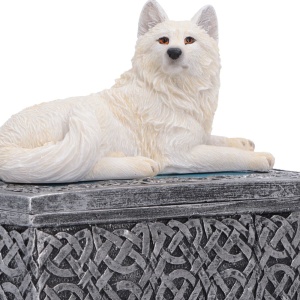 Cutie pentru bijuterii lup Ghost Wolf – decor gotic fantasy ( 10 cm ) - Img 5