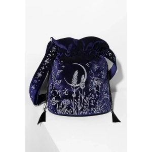 Geanta bucket gotica dark celestial Lunar Eclipse din catifea - Restyle - Img 6