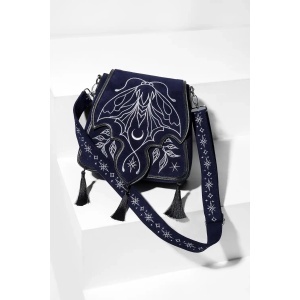 Geanta gotica dark celestial Stardust Tassel cu broderie molie-luna, Restyle - Img 4