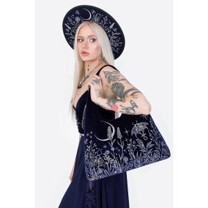 Geanta gotica dark celestial Stargazer din catifea - Restyle - Img 3