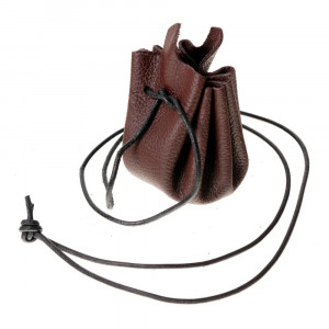 Gentuta medievala din piele cu charm Ciocanul lui Thor Mjölnir 6x5 cm - Img 3