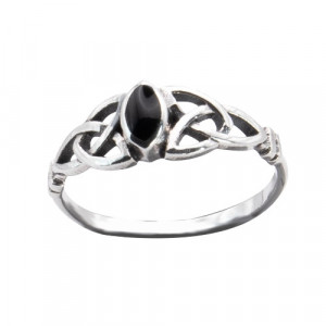 Inel argint cu onix Fine Celtic 0.7cm