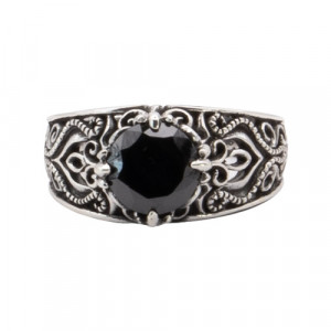 Inel argint cu zirconiu negru The Queen´s 1.2cm
